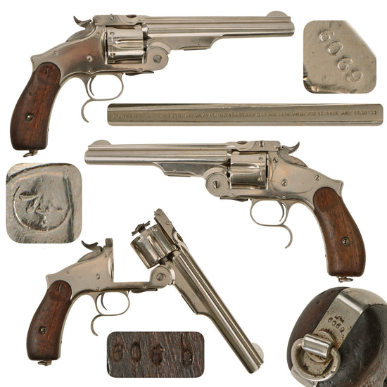 Original U.S. Smith & Wesson Nickel Plated Japanese Army Contract No. 3 Russian 3rd Model .44cal Revolver -  Matching serial 6069 Original Items