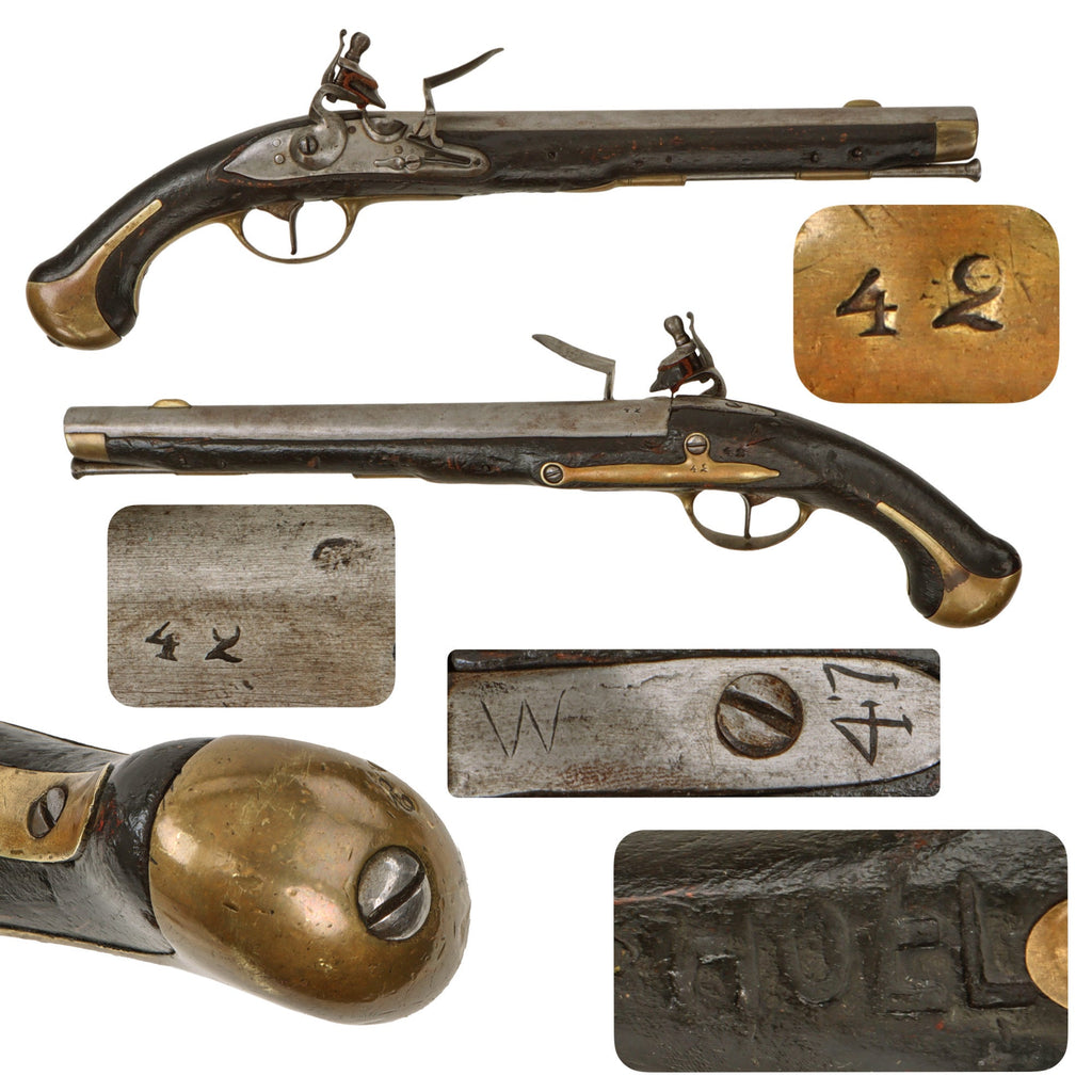 Original Napoleonic Danish Model 1772 Heavy Dragoon and Naval Flintlock Pistol Serial 42 - circa 1790 Original Items