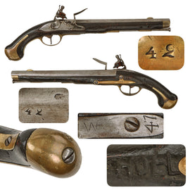 Original Napoleonic Danish Model 1772 Heavy Dragoon and Naval Flintlock Pistol Serial 42 - circa 1790