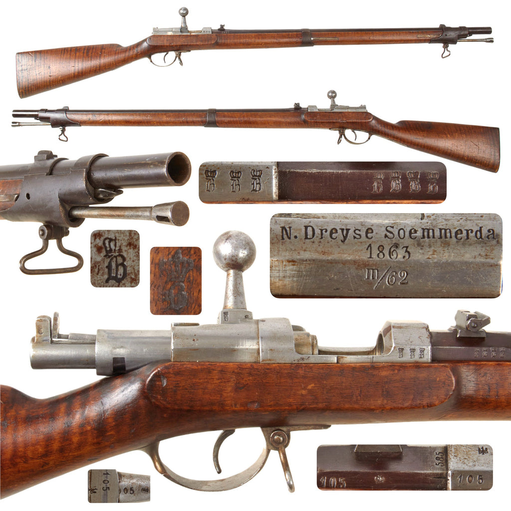 Original German Dreyse Zündnadel Model 1862 Needle Fire Artillery Short Rifle by N. Dreyse Soemmerda dated 1863 - Serial 105 Original Items