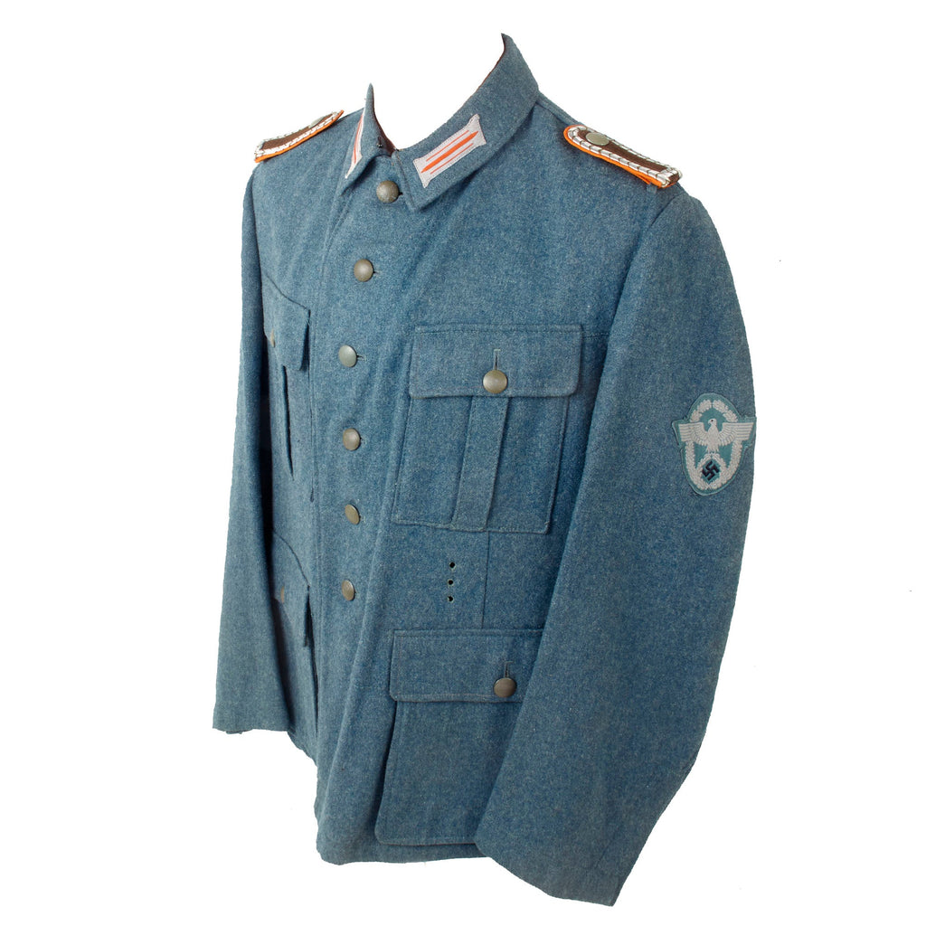 Original German WWII Gendarmerie Rural Police Oberwachtmeister NCO's Late Pattern M36 Field Tunic - Dated 1944 Original Items
