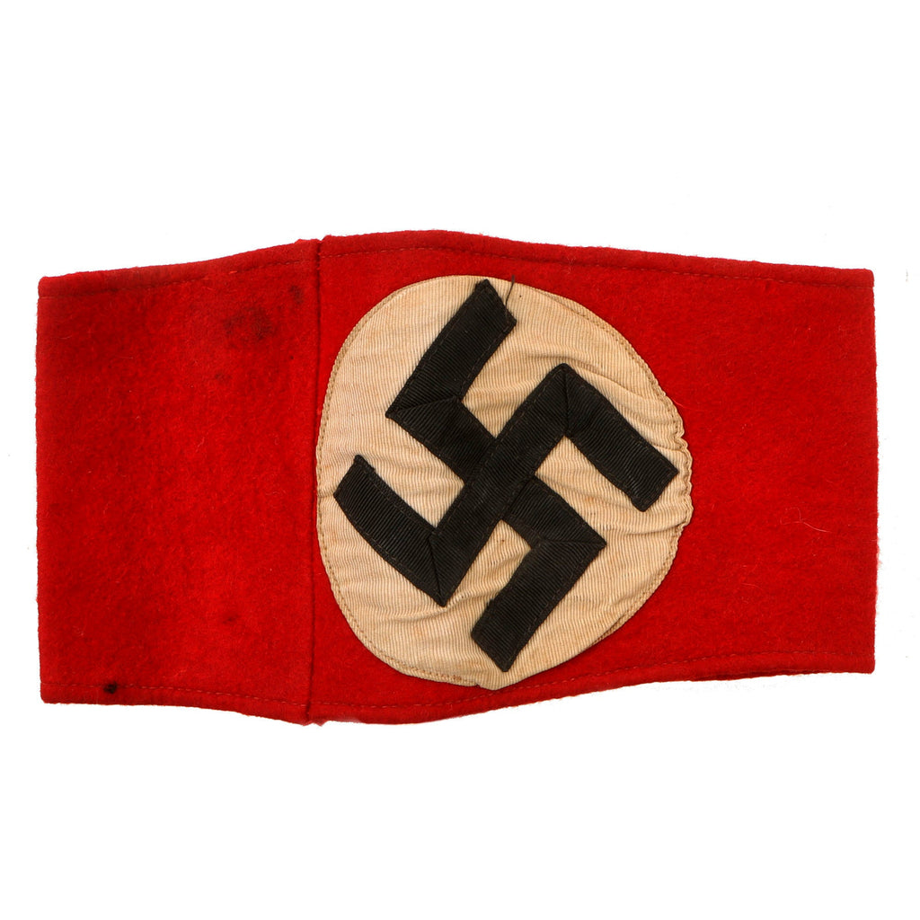 Original German Early WWII NSDAP - SA Multi-piece Wool Felt & Rayon Overcoat Armband Original Items