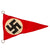Original German WWII Set of Three Small NSDAP National Socialist Multi-Piece Pennant Flags Original Items