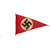 Original German WWII Set of Three Small NSDAP National Socialist Multi-Piece Pennant Flags Original Items