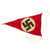 Original German WWII Set of Three Small NSDAP National Socialist Multi-Piece Pennant Flags Original Items