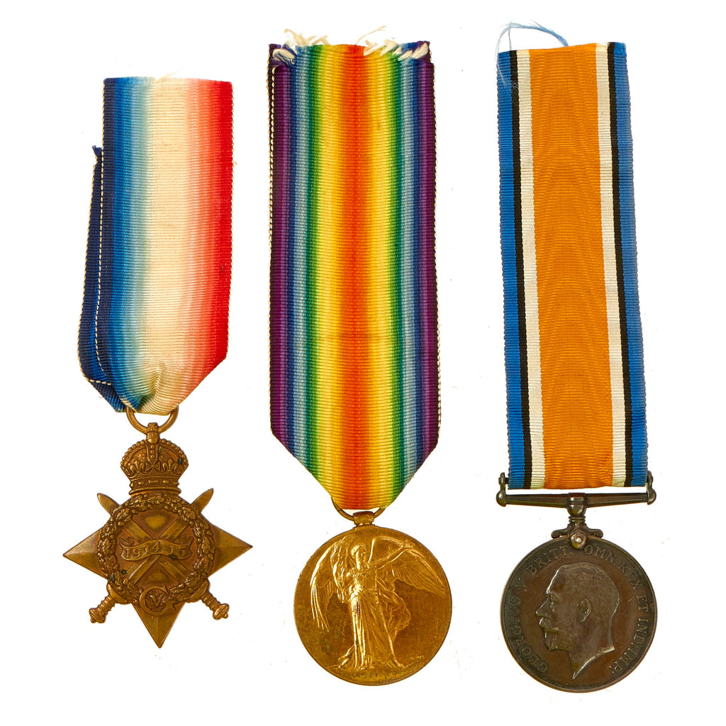 Original British WWI Named Medal Grouping For Sapper J. W. Kirkness of the Canadian Engineers - (3) Medals Original Items
