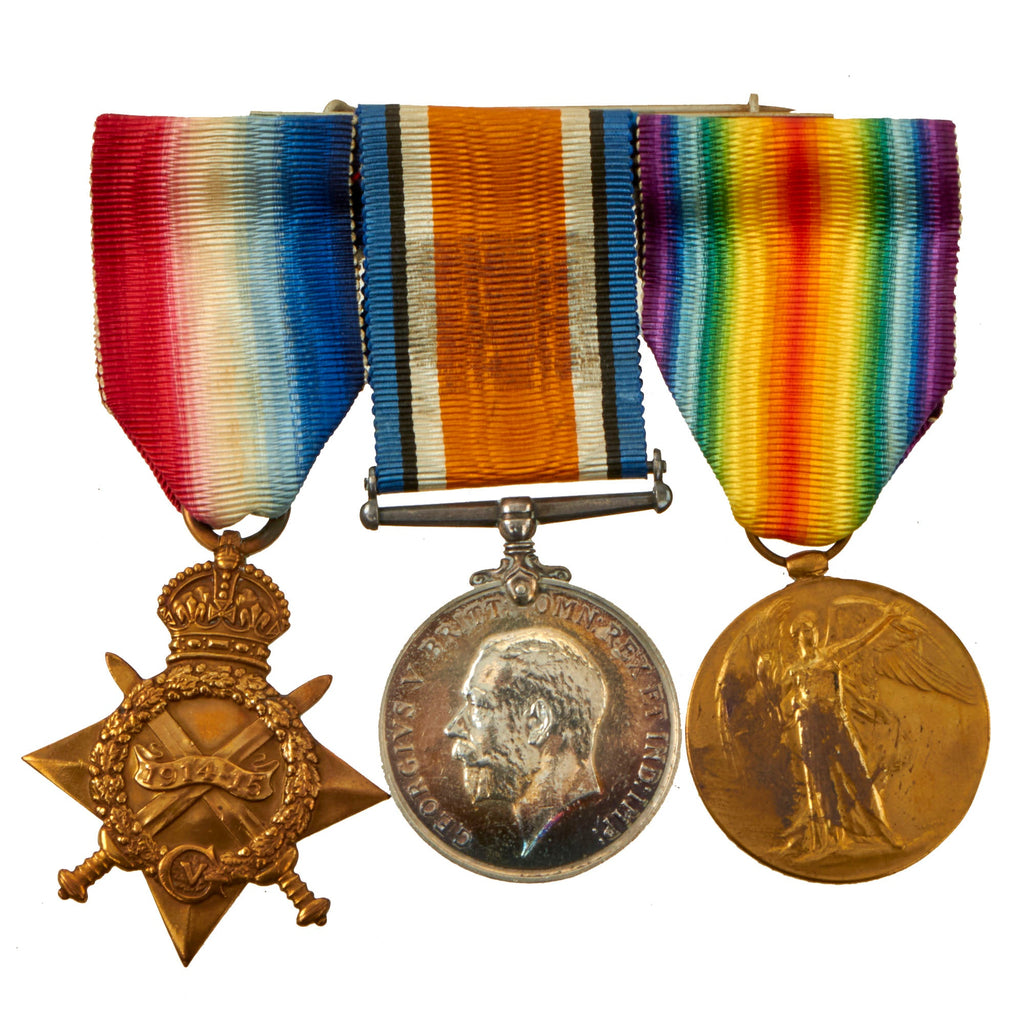 Original British WWI Named Medal Bar Grouping For Private Robert Butler of the West Yorkshire Regiment - Regimental Number 70 - (3) Medals Original Items