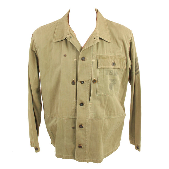 Original U.S. WWII Named US Marine Corps HBT Coveralls Tailored To “P41” Jacket Size Original Items