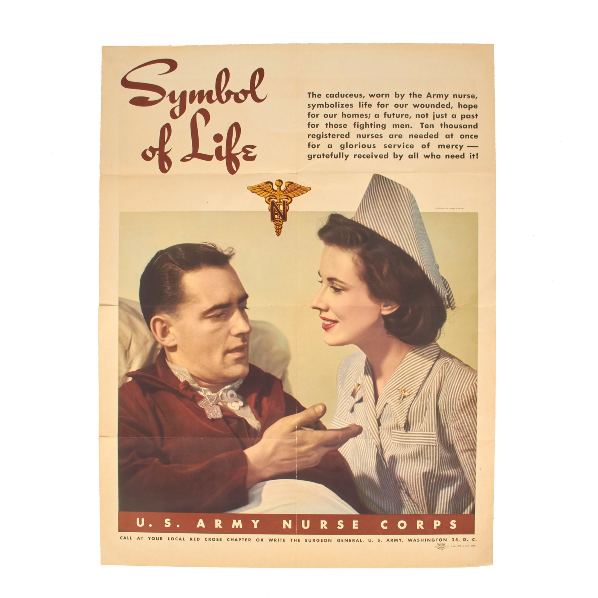 Original U.S. WWII Army Nurse Corps Recruitment Poster - Symbol of