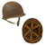 Original U.S. WWII 1943 M1 Schlueter Fixed Bale Front Seam Helmet with Damaged Staff Sergeant’s CAPAC Liner Original Items