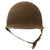 Original U.S. WWII 1943 M1 Schlueter Fixed Bale Front Seam Helmet with Damaged Staff Sergeant’s CAPAC Liner Original Items