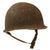 Original U.S. WWII 1943 M1 Schlueter Fixed Bale Front Seam Helmet with Damaged Staff Sergeant’s CAPAC Liner Original Items