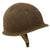 Original U.S. WWII 1943 M1 Schlueter Fixed Bale Front Seam Helmet with Damaged Staff Sergeant’s CAPAC Liner Original Items
