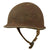Original U.S. WWII 1943 M1 Schlueter Fixed Bale Front Seam Helmet with Damaged Staff Sergeant’s CAPAC Liner Original Items