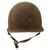 Original U.S. WWII 1943 M1 Schlueter Fixed Bale Front Seam Helmet with Damaged Staff Sergeant’s CAPAC Liner Original Items