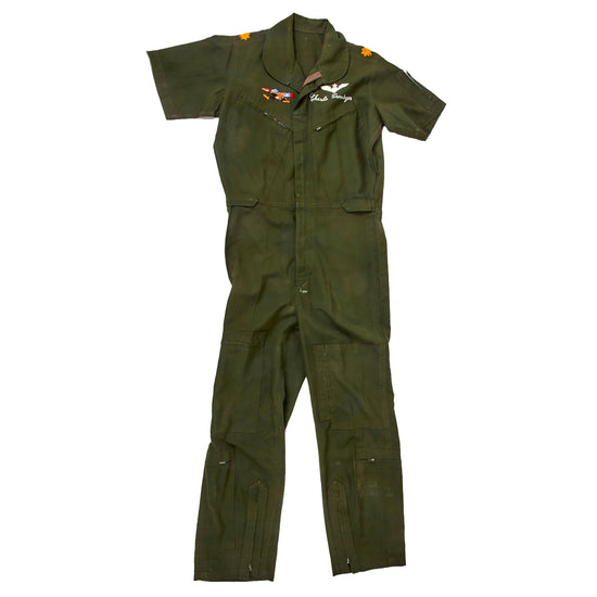 Original U.S. Vietnam War Named “Sawadee” Party Flight Suit to Bronze Star Recipient Major Charles Harry Croninger with Direct-Embroidered Insignia Original Items
