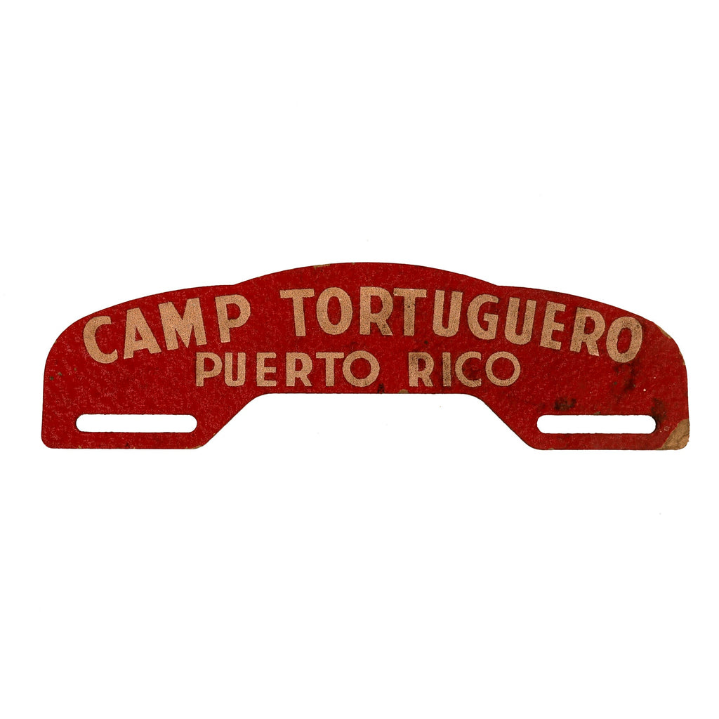 Original U.S. WWII Era Camp Tortuguero Puerto Rico License Plate Topper Original Items
