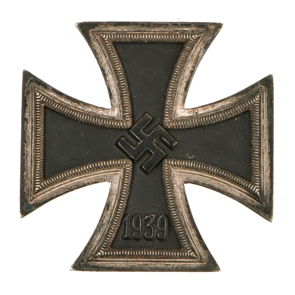 Original German WWII Iron Cross First Class 1939 EKI with Tapered Vertical Pinback - Unmarked Original Items