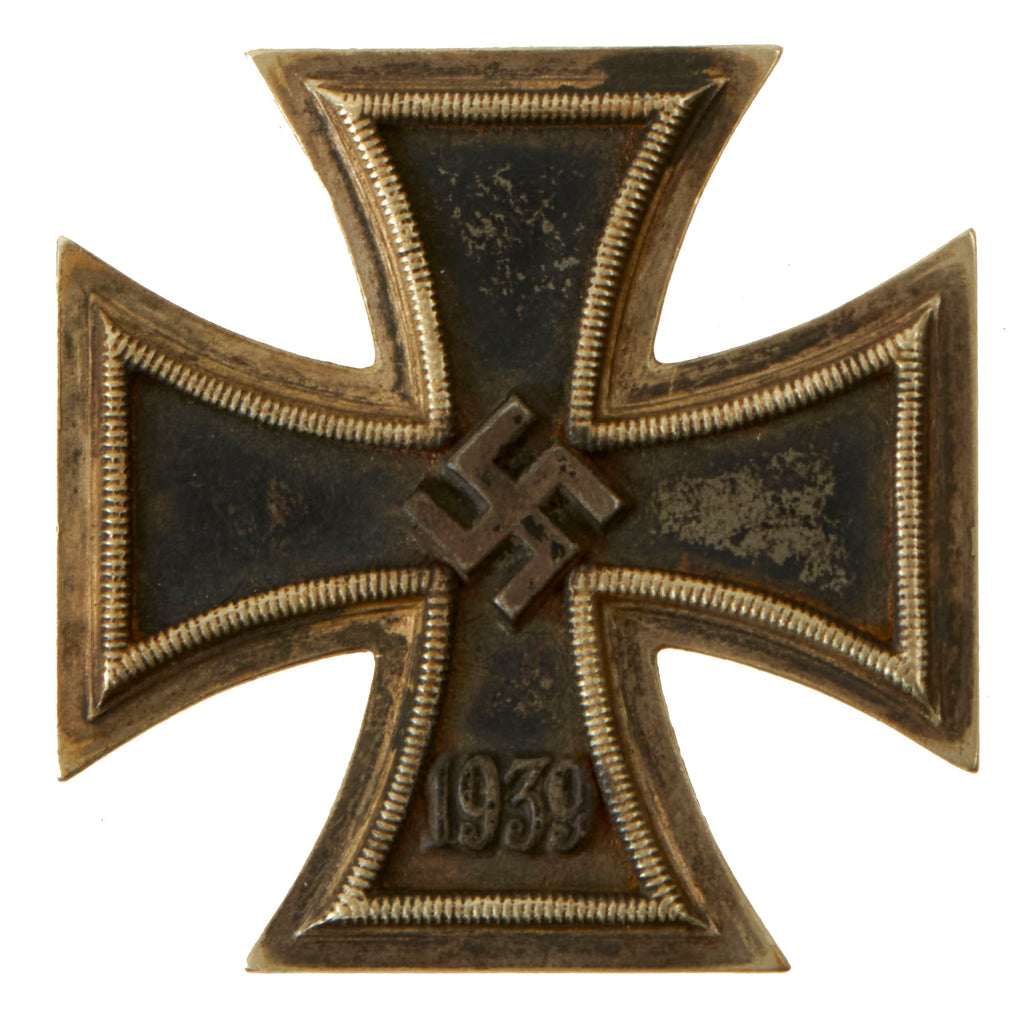 Original German WWII Iron Cross First Class 1939 EKI with Vertical Pinback - Unmarked Original Items