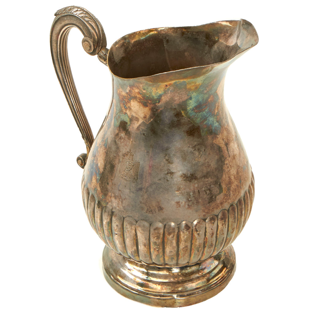 Original Iraq War Saddam Hussein Personal State Silver Water Pitcher with Iraq Coat of Arms - Manufactured by Christofle of France Original Items