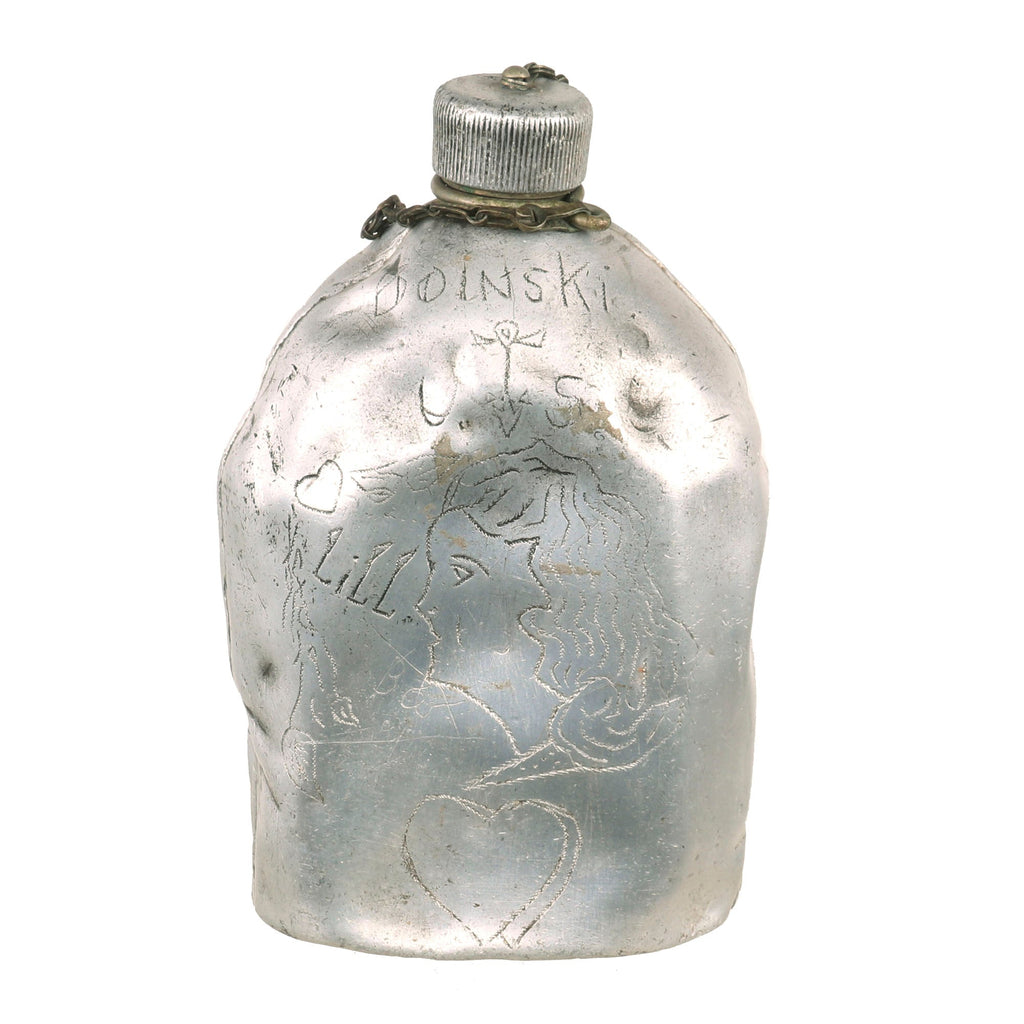 Original U.S. Post-WWI CCC M1910 Canteen Engraved for Company 653 - Clam Lake, Wisconsin - Civilian Conservation Corps Original Items
