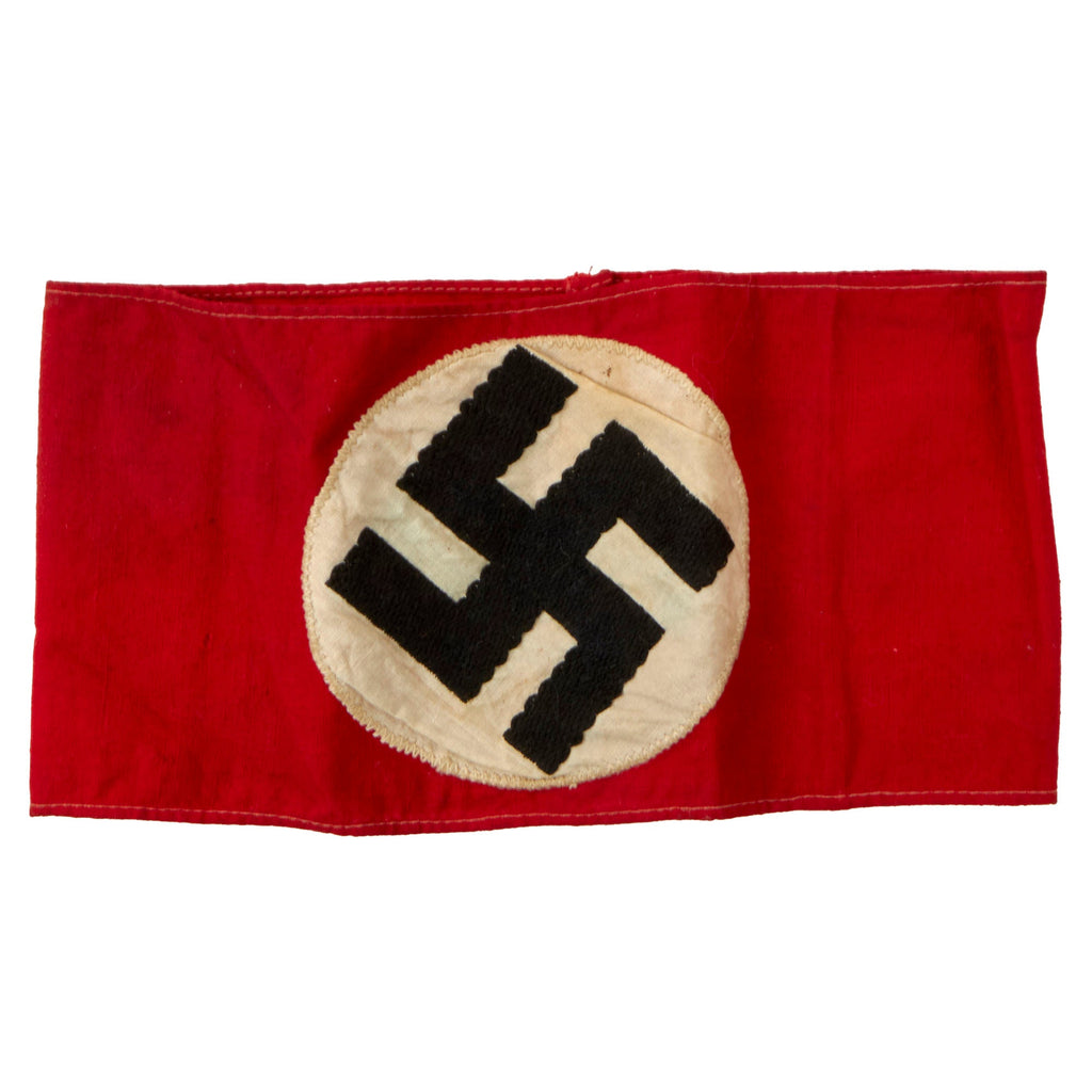 Original German WWII NSDAP Multi-piece Cotton Armband with Embroidered Insignia Original Items