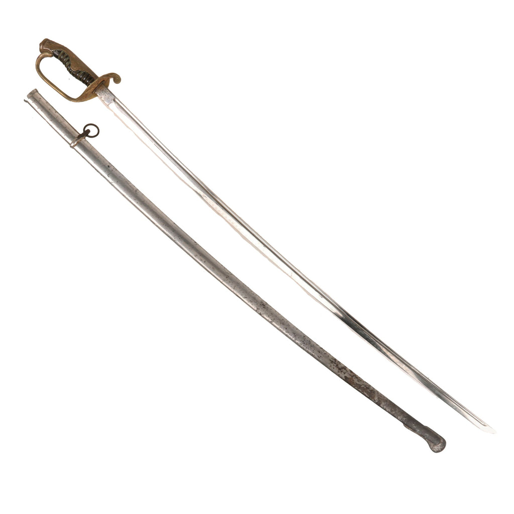 Original Imperial Japanese WWII Army Type 19 Kyu-Gunto Nickel-Plated Parade Officer’s Sword with Scabbard Original Items