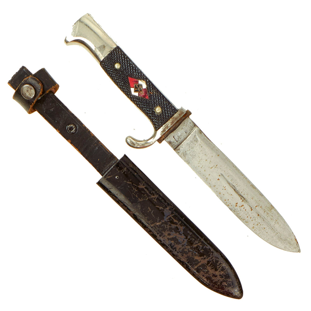 Original German WWII 1938 dated Transitional HJ Knife by Rare Maker Hartkopf & Co. with Scabbard - RZM M7/40 Original Items