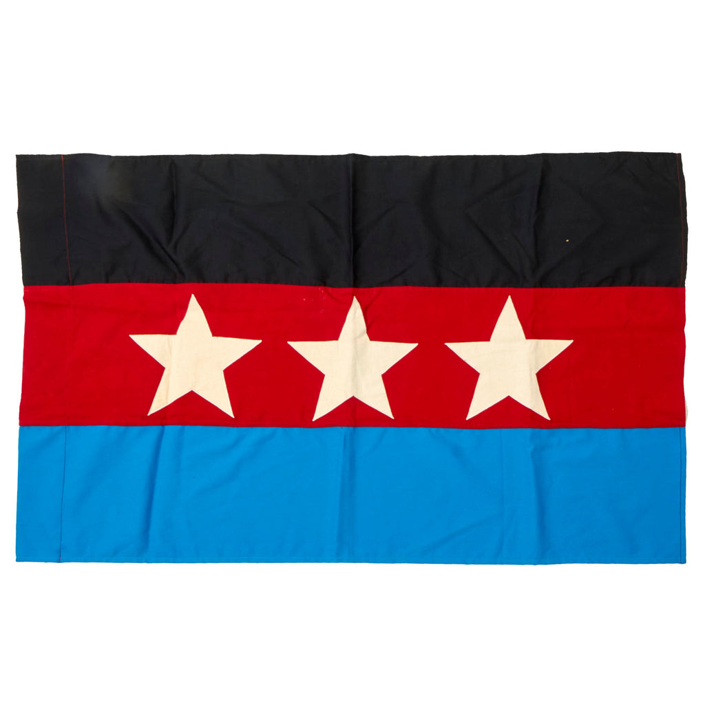 Original Vietnam War “Front Unifié pour la Libération des Races Opprimées” (FULRO) Montagnard flag (Unified Front for the Liberation of Oppressed Races) - 40 x 24” Original Items