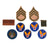 Original U.S. WWII 715th Bomb Squadron Grouping - Painted Squadron & Group Patches - Flight Helmet & Ephemera Original Items