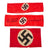 Original German WWII Set of Three NSDAP Armbands - BeVo Embroidered with RZM Tag, Overcoat, and Party Readiness Original Items