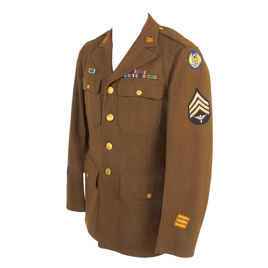 Original U.S. WWII Named 8th Army Air Force Communications Specialist NCO Class-A Uniform Coat - Sergeant Joseph Ehrlenbach, Jr. Original Items