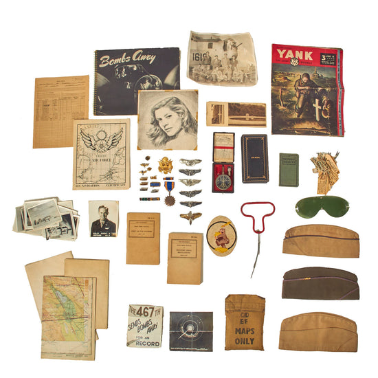 Original U.S. WWII Named 790th Bombardment Squadron, 467th Bombardment Group Collection For Aerial Gunner Lt. Robert W. Wolfe Original Items