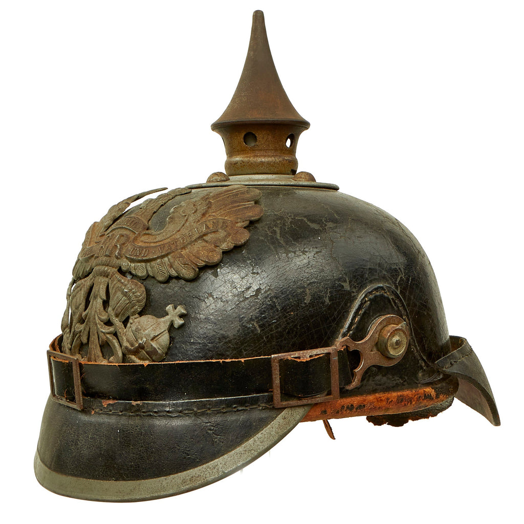 Original Imperial German WWI Prussian EM/NCO Infantry M1915 Pickelhaube Spiked Helmet Original Items