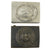 Original German WWII Set of Two EM/NCO Belt Buckles - One Pebbled Aluminum Luftwaffe and One Kriegsmarine Coastal Artillery Original Items