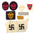 Original German WWII Patch and Insignia Grouping with Police Sleeve Eagles and More - 8 Items Original Items