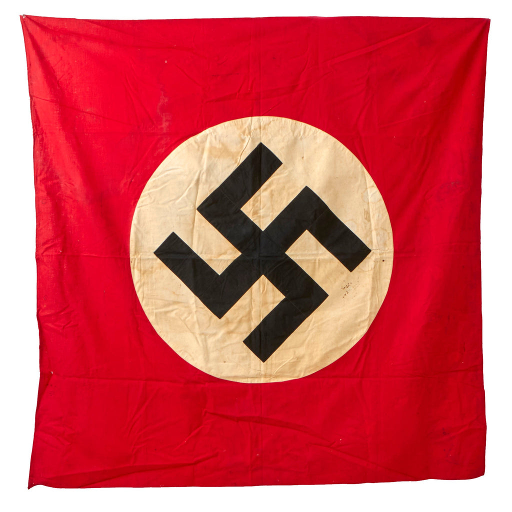 Original German WWII National Socialist NSDAP Service Used Wall Banner - 52” x 53” Original Items