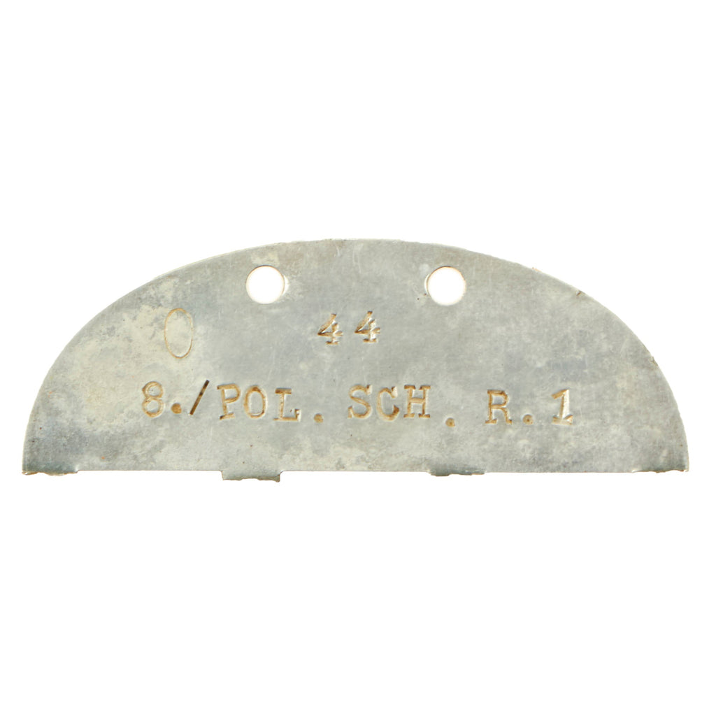 Original German WWII Polizei Schützen Regiment 1 Identity Disc Dog Tag Half - 4th SS Polizei Panzergrenadier Division Original Items