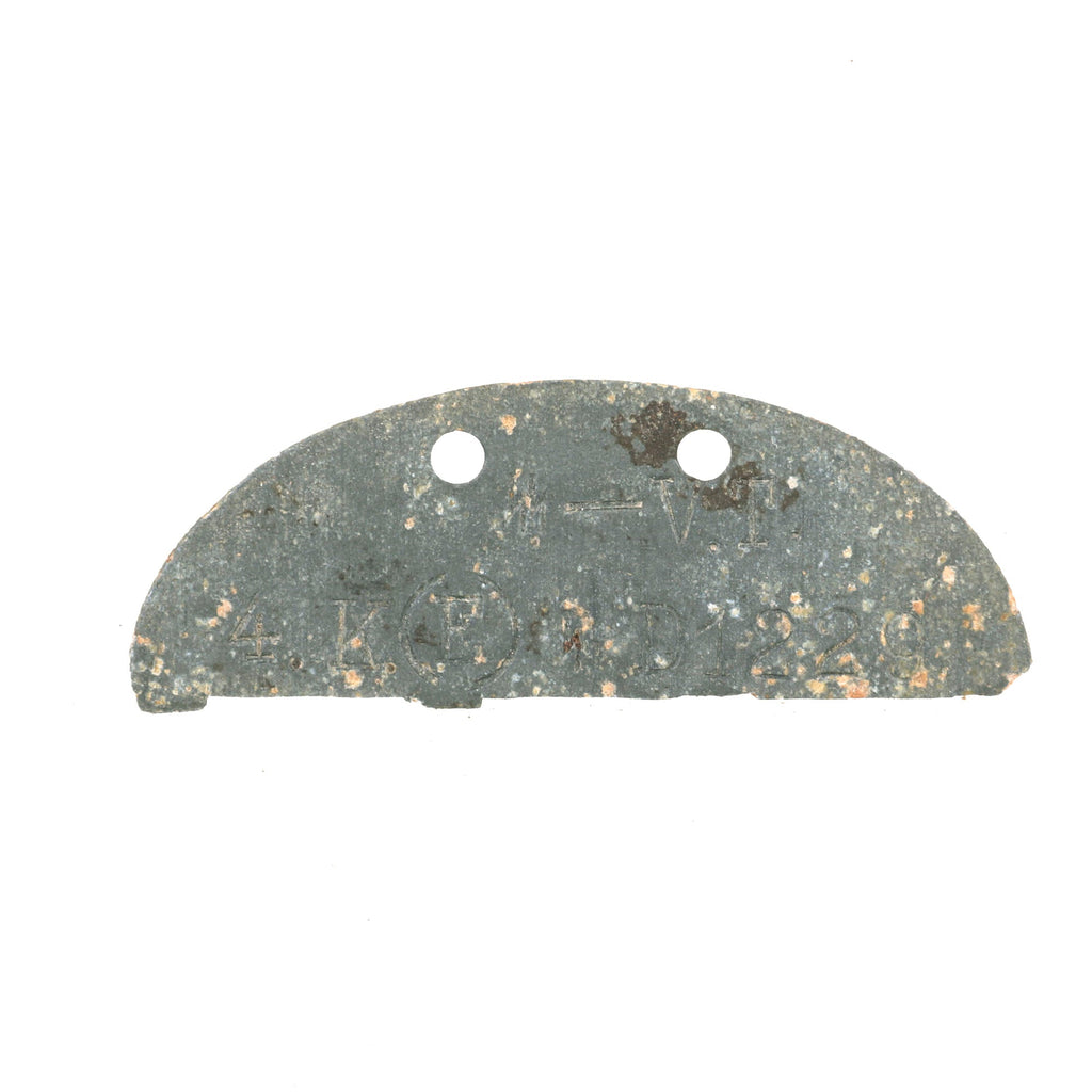 Original German WWII 2nd SS Panzer Division Regiment "Deutschland" Identity Disc Dog Tag Half - No. 1229 Original Items