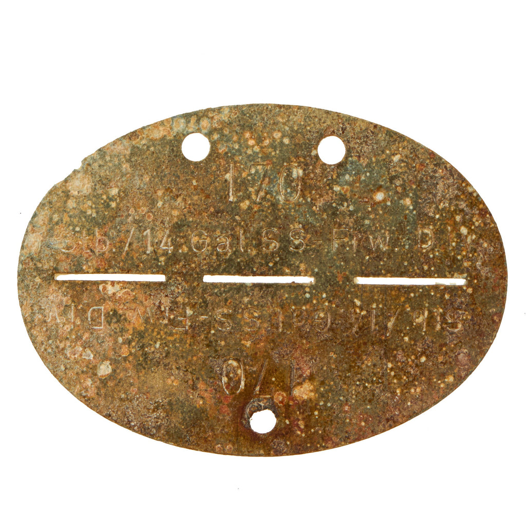 Original German WWII SS Identity Disc Dog Tag - 14th Waffen Grenadier 1st SS Galician Division - No. 170 Original Items
