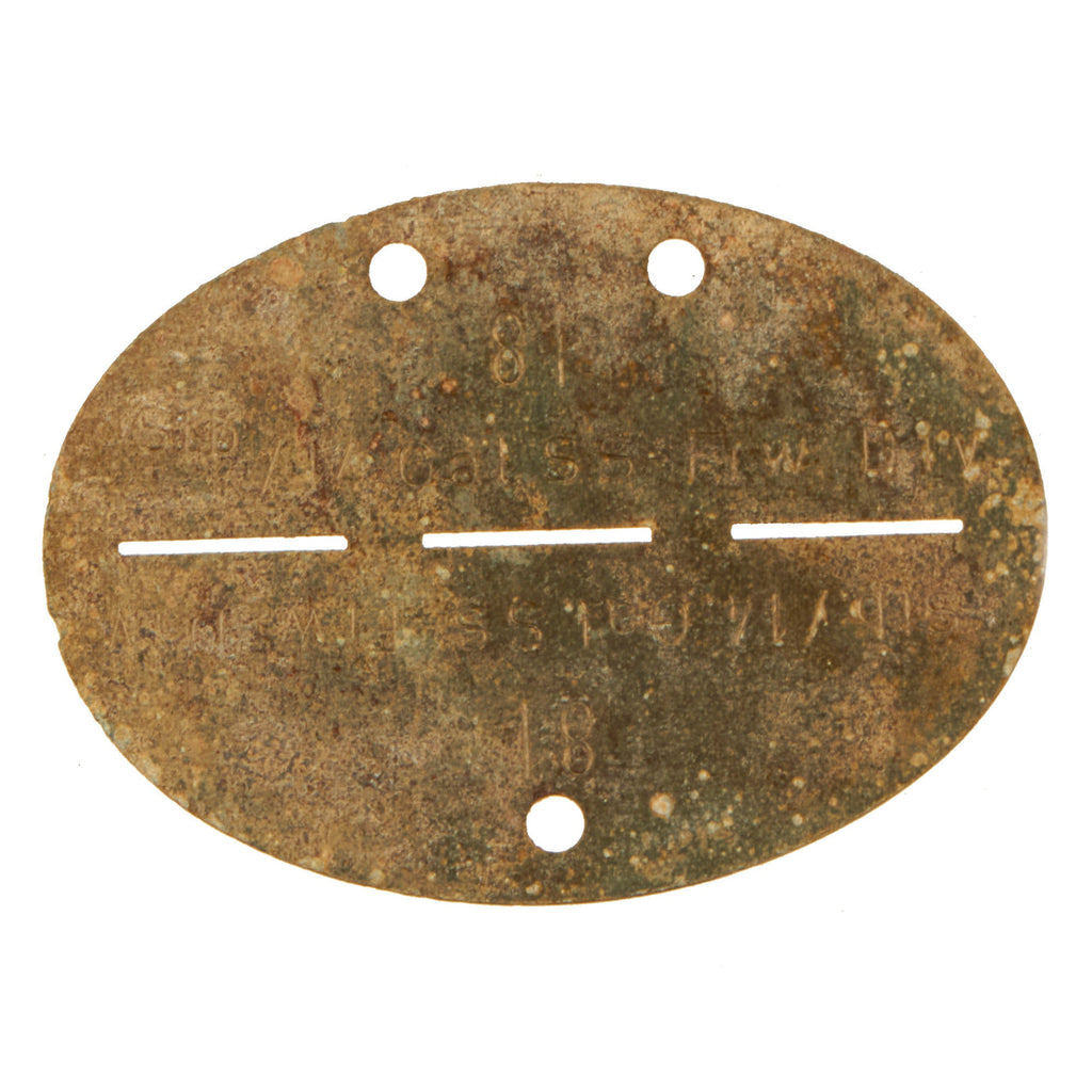 Original German WWII SS Identity Disc Dog Tag - 14th Waffen Grenadier 1st SS Galician Division - No. 81 Original Items