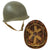 Original U.S. WWII 1943 M1 McCord Front Seam Fixed Bale Helmet with Camouflage Painted Firestone Liner Original Items