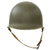 Original U.S. WWII 1943 M1 McCord Front Seam Fixed Bale Helmet with Camouflage Painted Firestone Liner Original Items