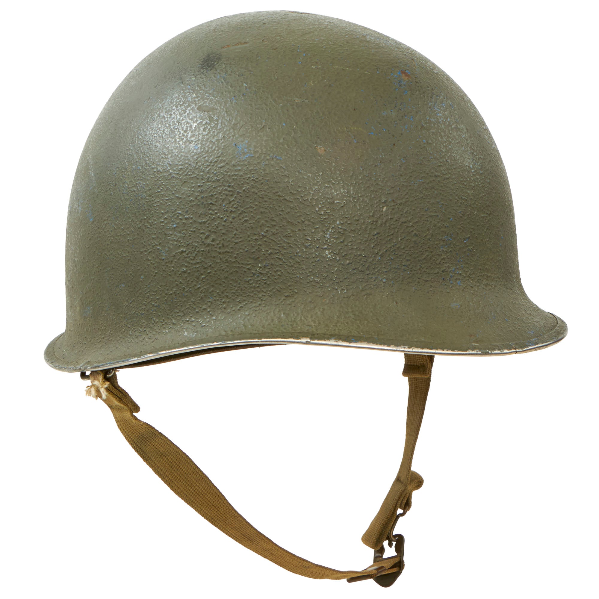 Original U.S. WWII 1943 M1 McCord Front Seam Fixed Bale Helmet with Ca   International Military Antiques