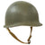 Original U.S. WWII 1943 M1 McCord Front Seam Fixed Bale Helmet with Camouflage Painted Firestone Liner Original Items