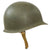 Original U.S. WWII 1943 M1 McCord Front Seam Fixed Bale Helmet with Camouflage Painted Firestone Liner Original Items