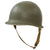 Original U.S. WWII 1943 M1 McCord Front Seam Fixed Bale Helmet with Camouflage Painted Firestone Liner Original Items