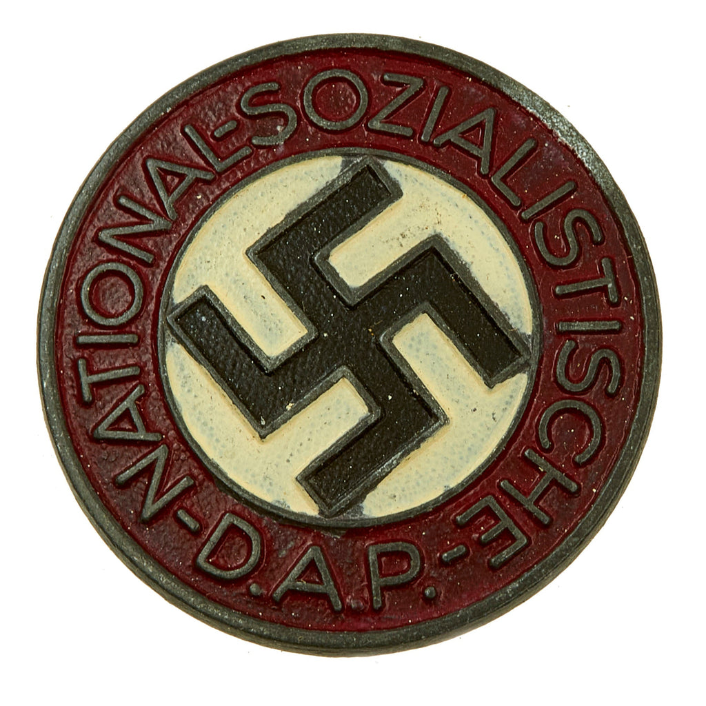 Original German WWII NSDAP Party Late War Painted Membership Badge Frank & Reif of Stuttgart - RZM M1/102 Original Items