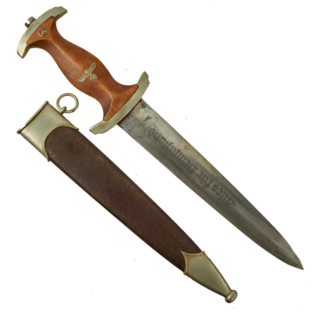 Original German WWII Early SA Dagger by Rare Maker Adolf Völker of Schmalkalden with Scabbard Original Items