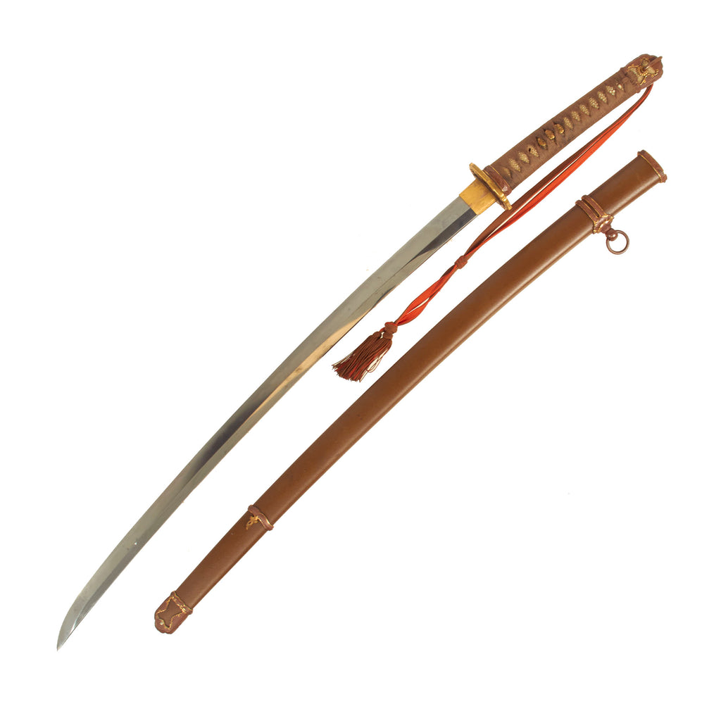 Original Japanese WWII Army Officer Type 98 Shin-Gunto Katana by KANEUJI with Steel Scabbard & Field Grade Officer Tassel - 16th Century Blade Original Items
